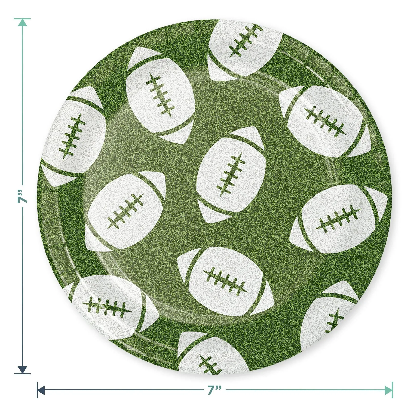 Football Fun Paper Dessert Plates and Touchdown Beverage Napkins (Serves 16)