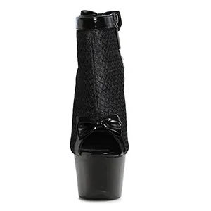 Francesca-709 Patent Sparkle Mesh Booties