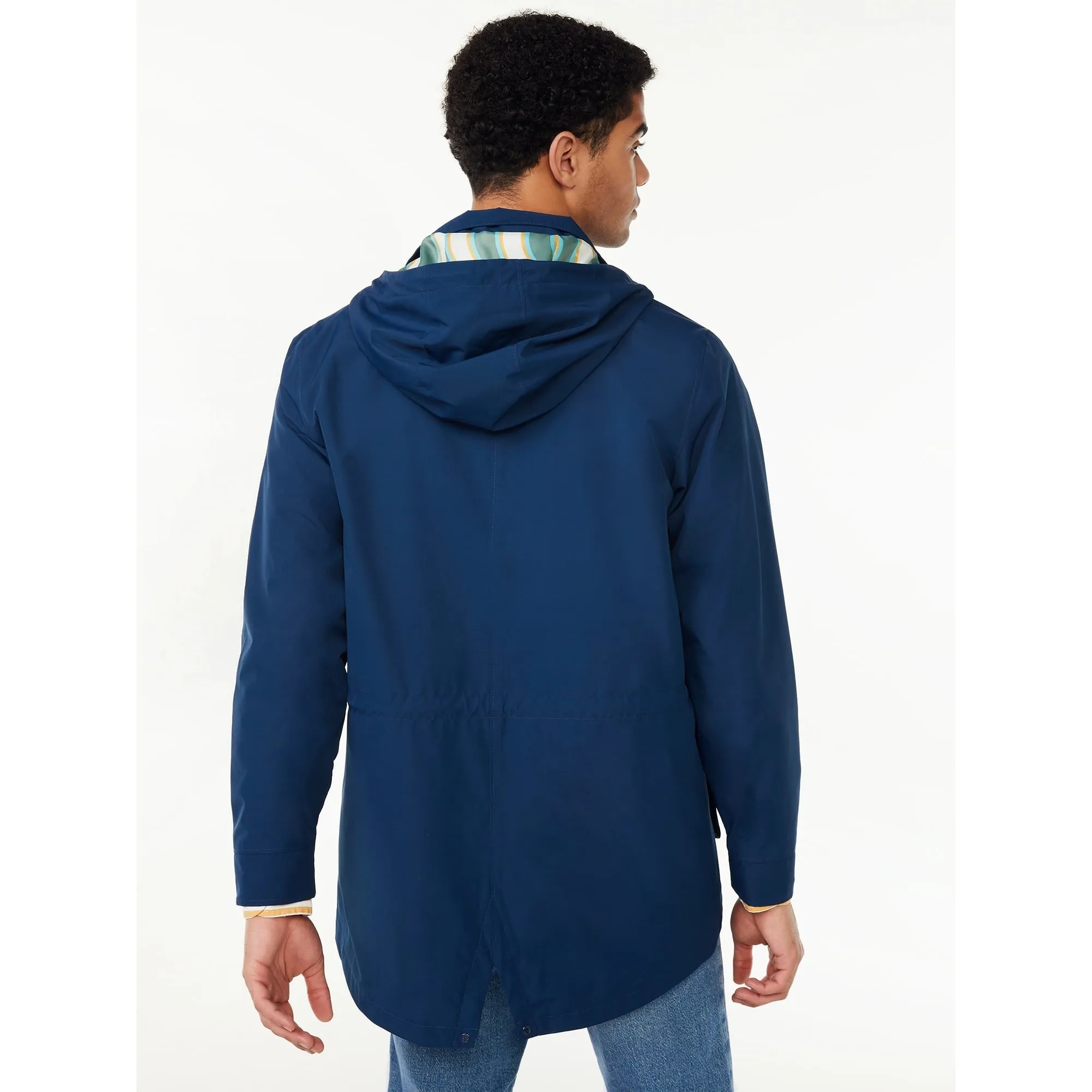 Free Assembly Mens Water Resistant Parka, Blue