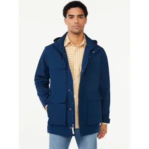 Free Assembly Mens Water Resistant Parka, Blue