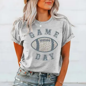 Game Day Leopard Football Wholesale Graphic Tee - Fast Shipping