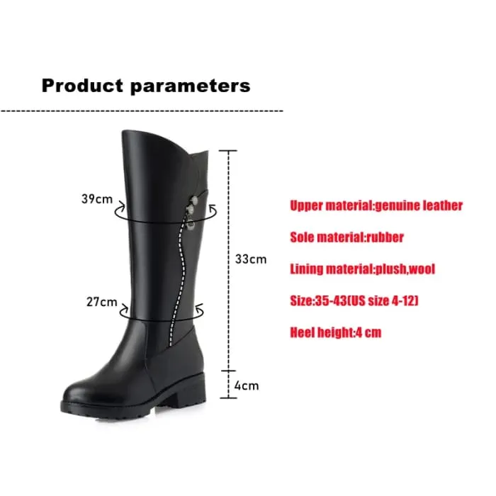 Genuine Leather Ladies Snow Boots