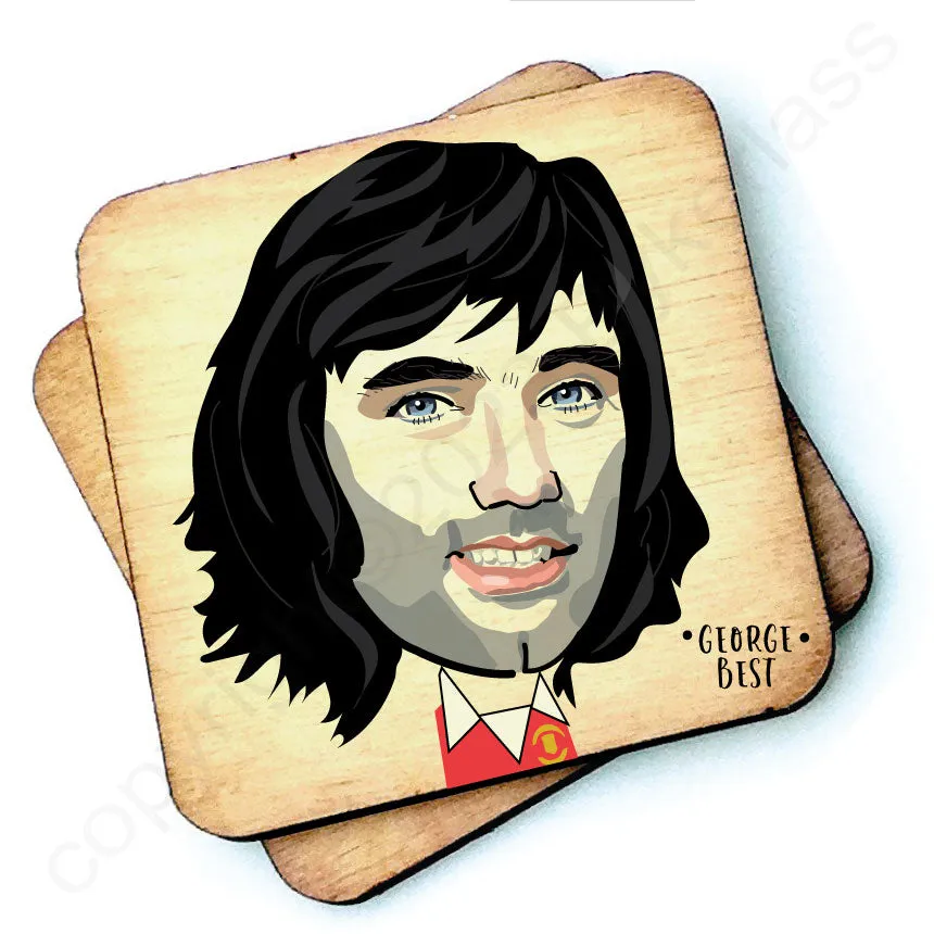 George Best Character Wooden Coaster - RWC1