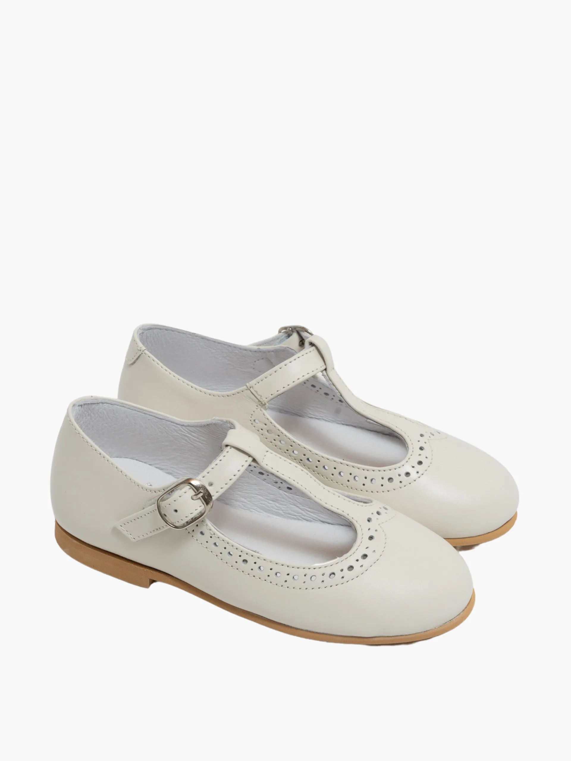 Girl t-bar shoes cream