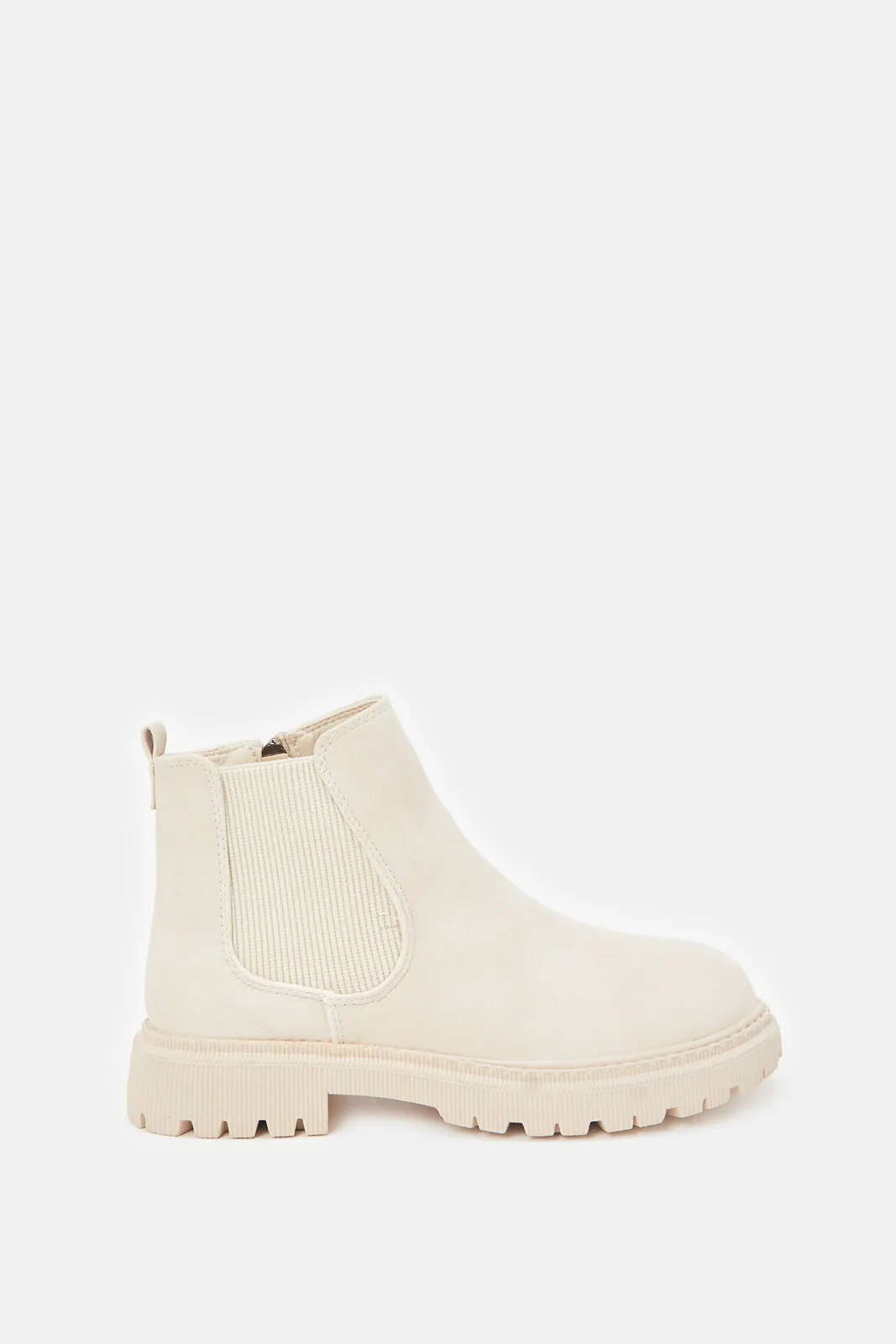 Girls Ivory Chelsea Boots