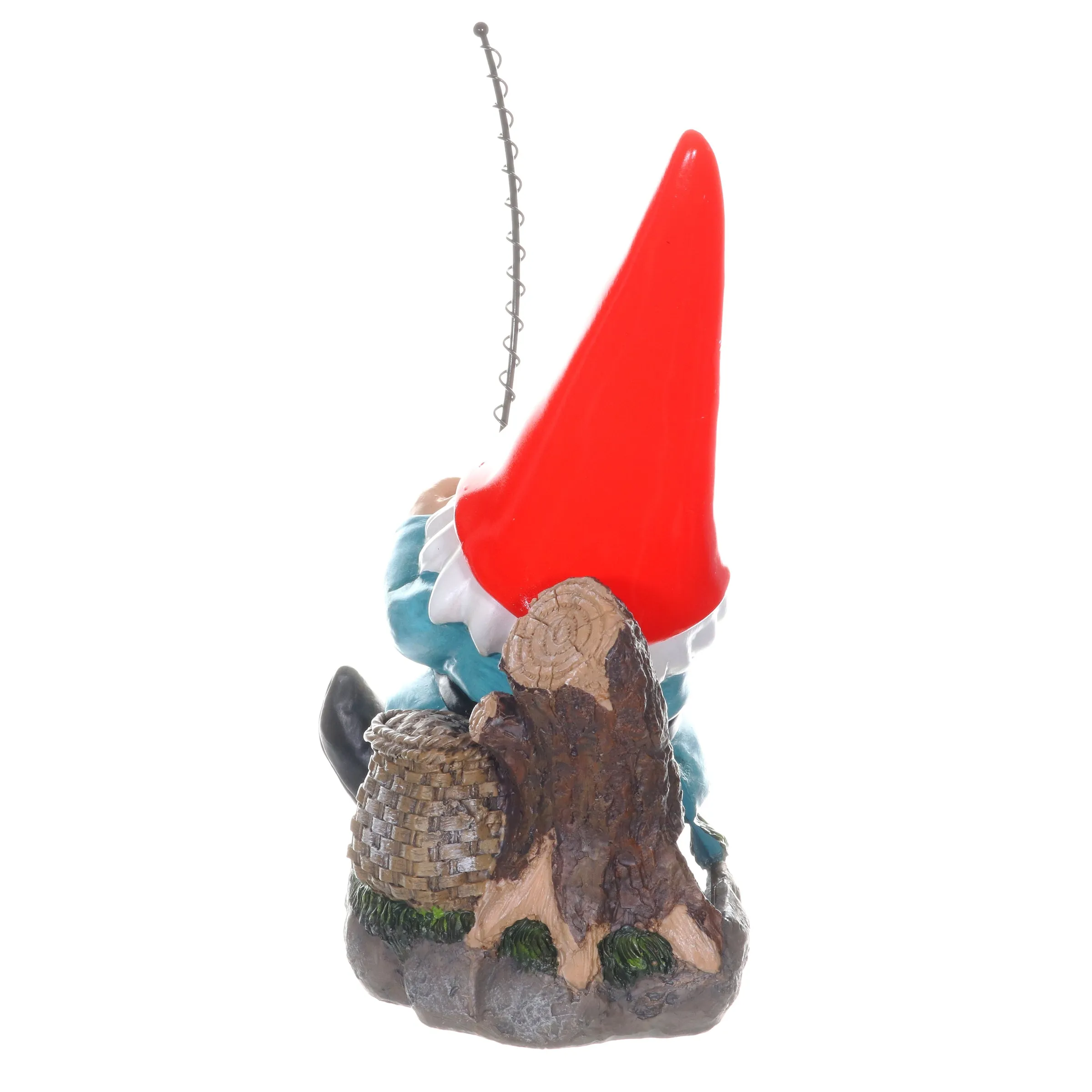 Good Time Solar Fishing Freddy Red Hat Gnome Statue, 12 Inch