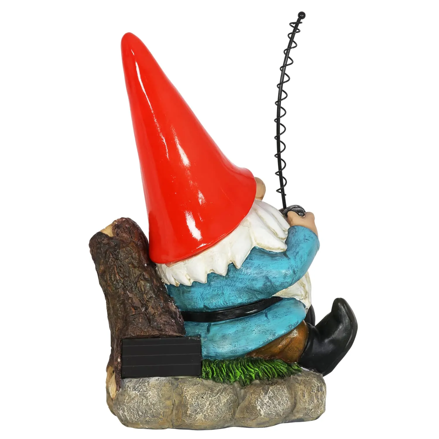 Good Time Solar Fishing Freddy Red Hat Gnome Statue, 12 Inch