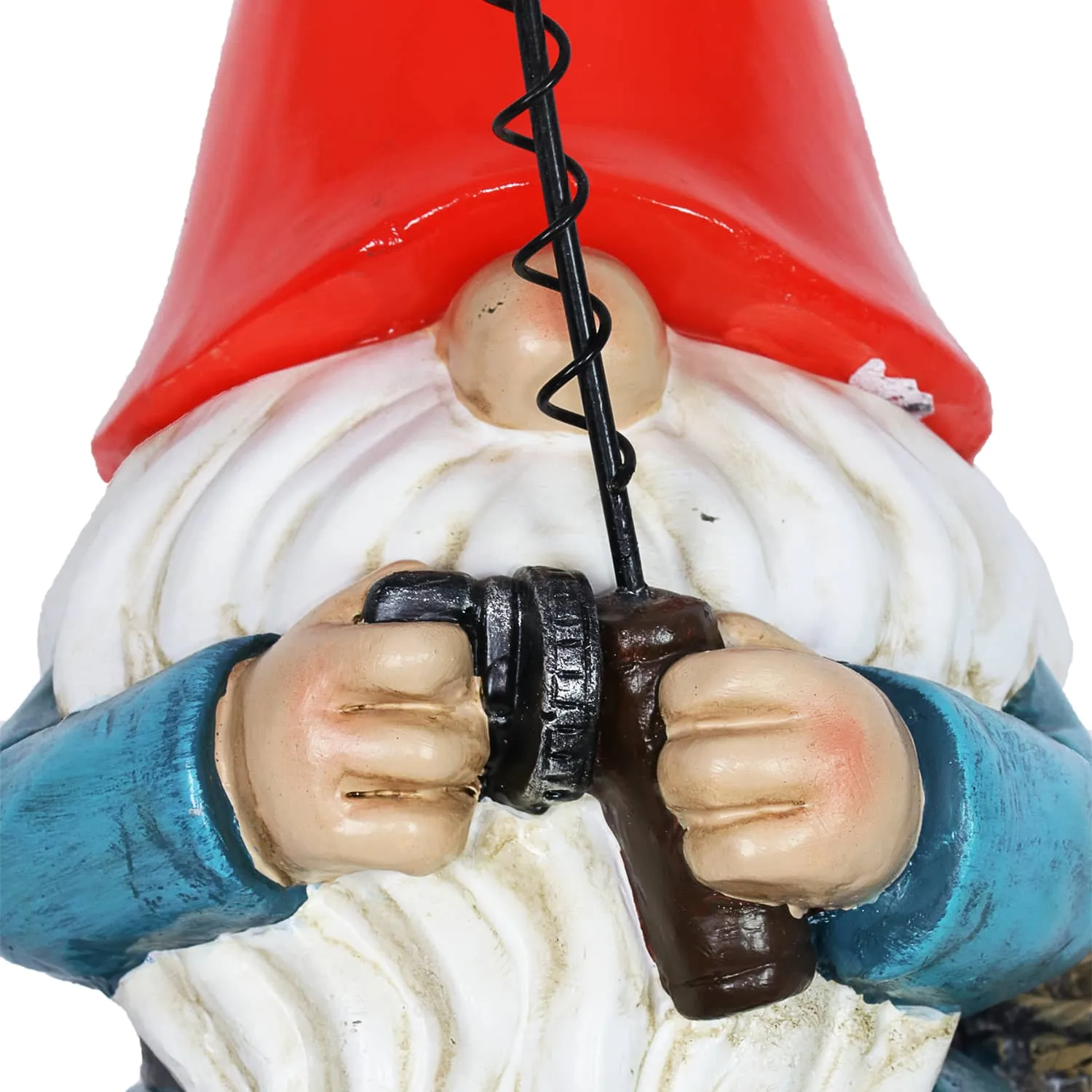 Good Time Solar Fishing Freddy Red Hat Gnome Statue, 12 Inch