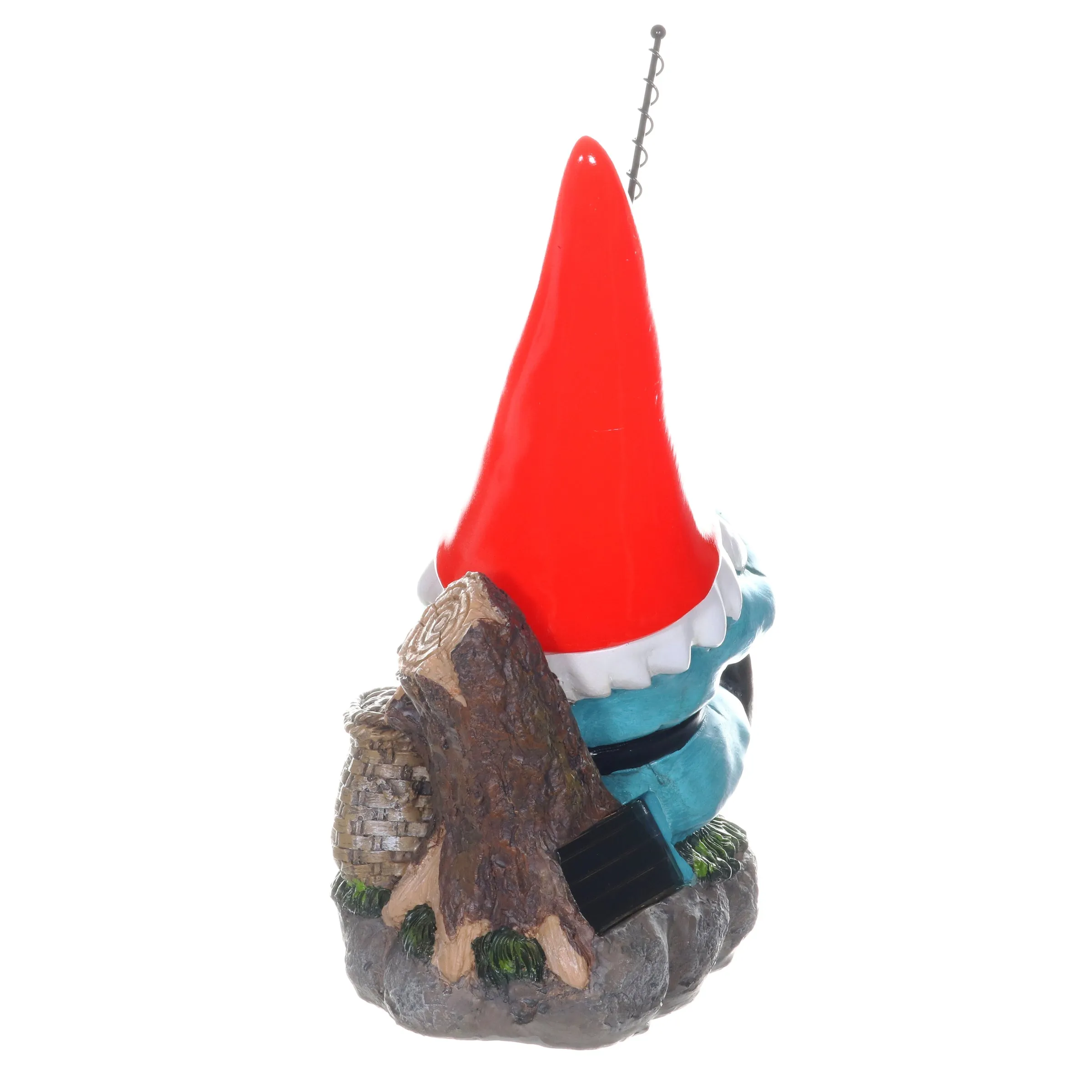 Good Time Solar Fishing Freddy Red Hat Gnome Statue, 12 Inch