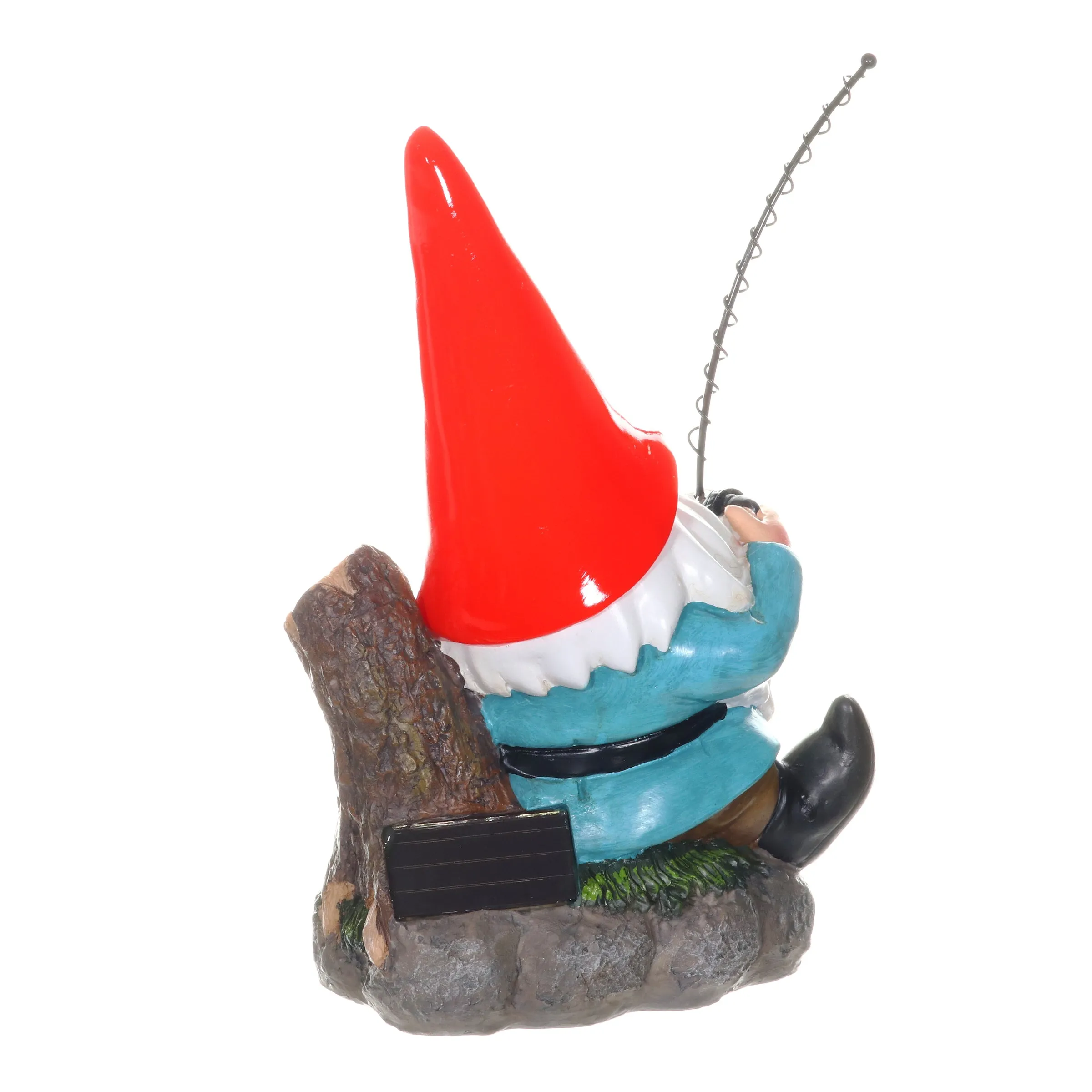 Good Time Solar Fishing Freddy Red Hat Gnome Statue, 12 Inch