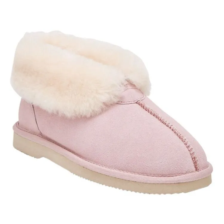 Grosby Womens Ugg Short Boots Suede Sheepskin Princess Pink Slippers