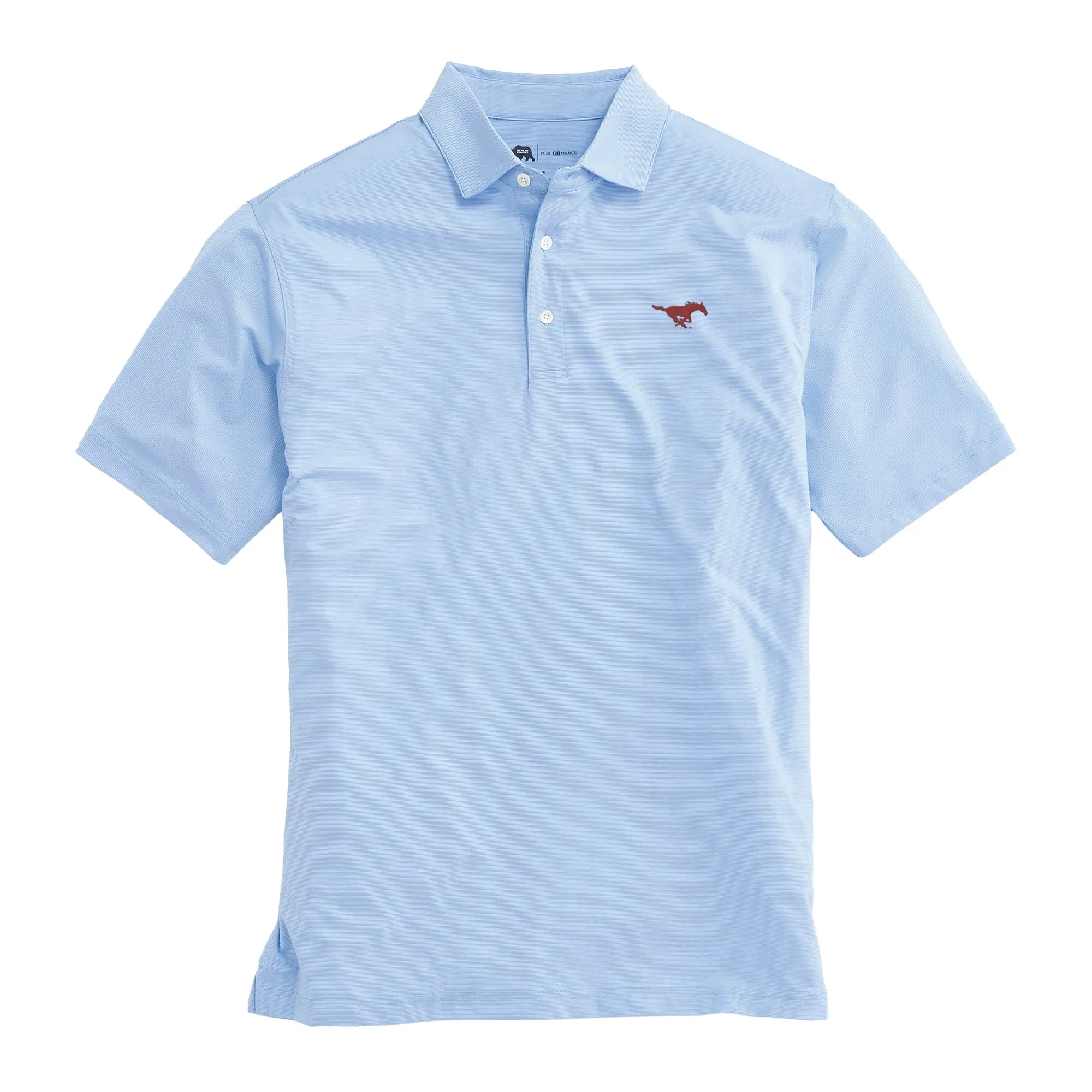 Hairline Stripe SMU Polo - Sky