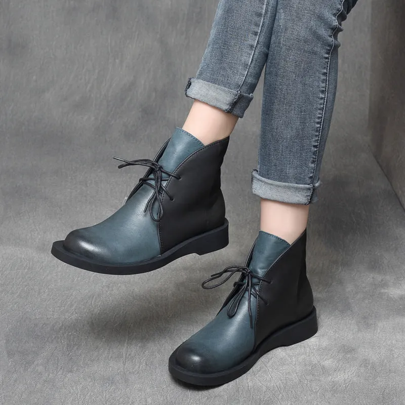 Handmade Real Leather Autumn Martin Ankle Boots