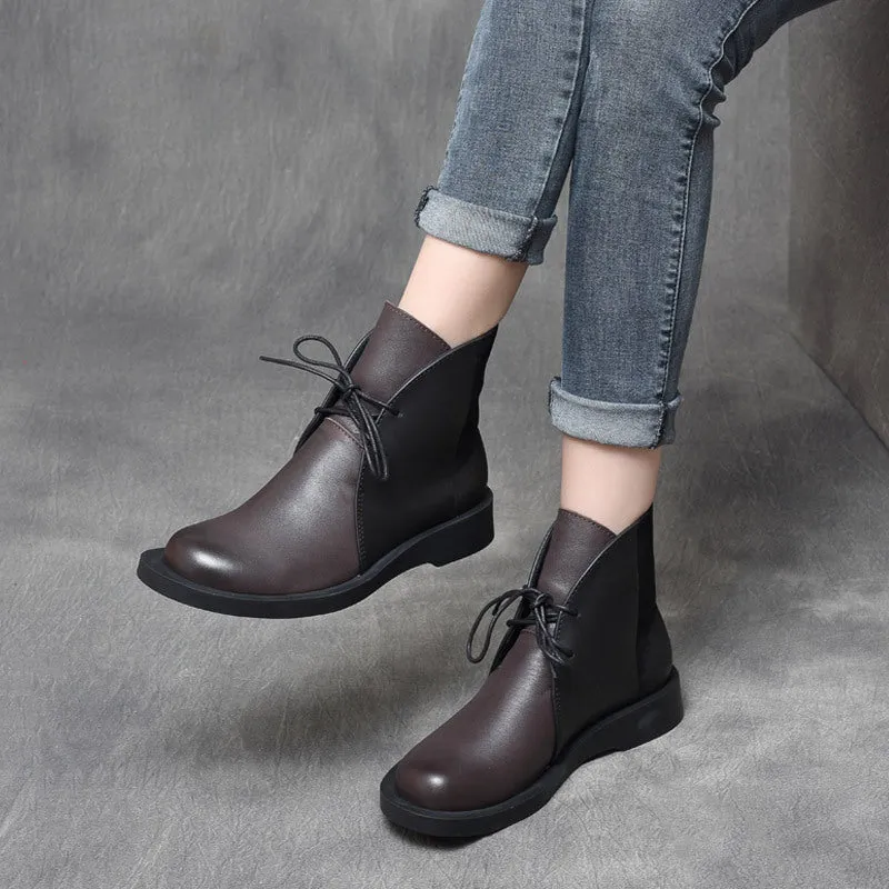 Handmade Real Leather Autumn Martin Ankle Boots