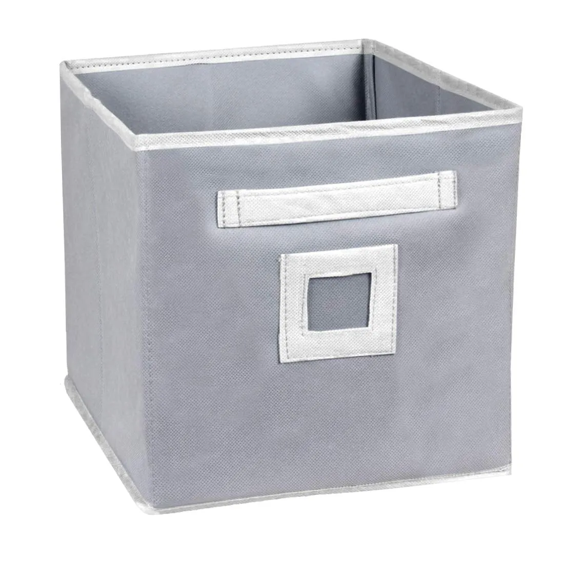 Heart Home Non Woven Fabric Foldable Storage Cube Toy, Books, Shoes Storage Box with Handle, Extra Large (Grey)- HEART6886