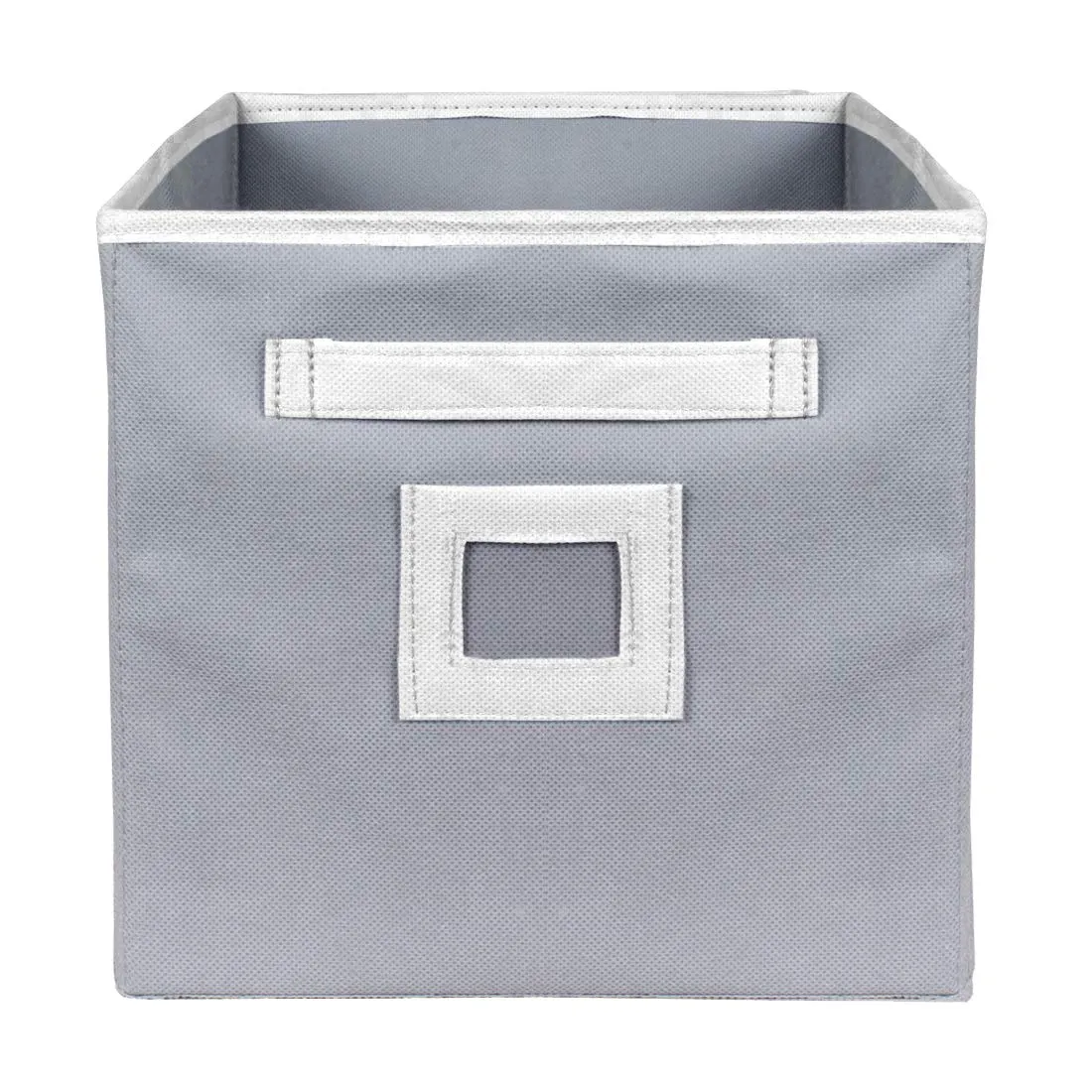 Heart Home Non Woven Fabric Foldable Storage Cube Toy, Books, Shoes Storage Box with Handle, Extra Large (Grey)- HEART6886