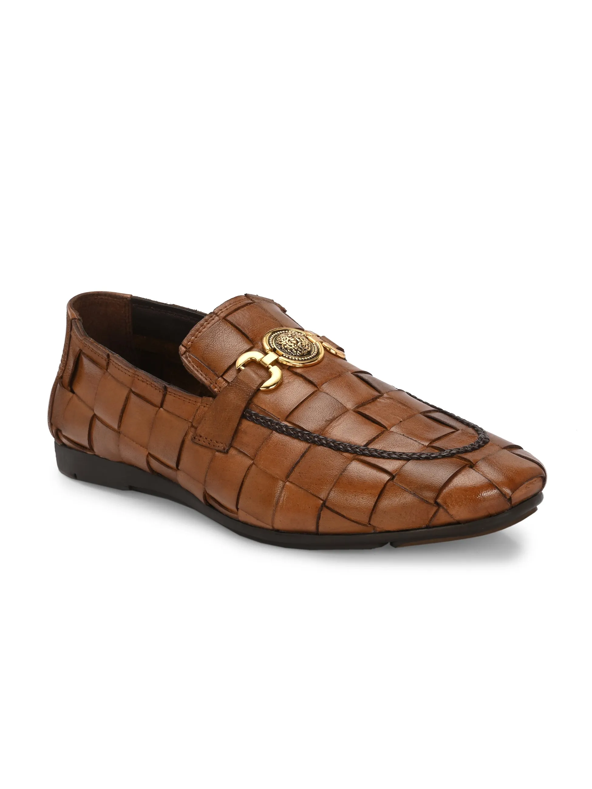 HITZ4928-Men's Tan Leather Party Wear Shoes