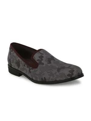 HITZDD_1 Men's Brown Fabric Formal  Slip-On Shoes