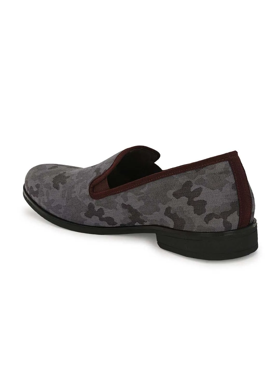 HITZDD_1 Men's Brown Fabric Formal  Slip-On Shoes