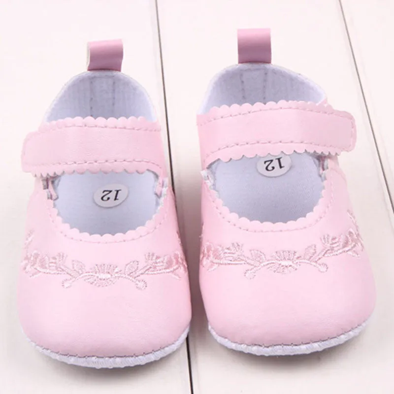 Hot Kid Girl Pu Leather Princess Crib Shoes Newborn Comfy Outdoor Baby Shoes