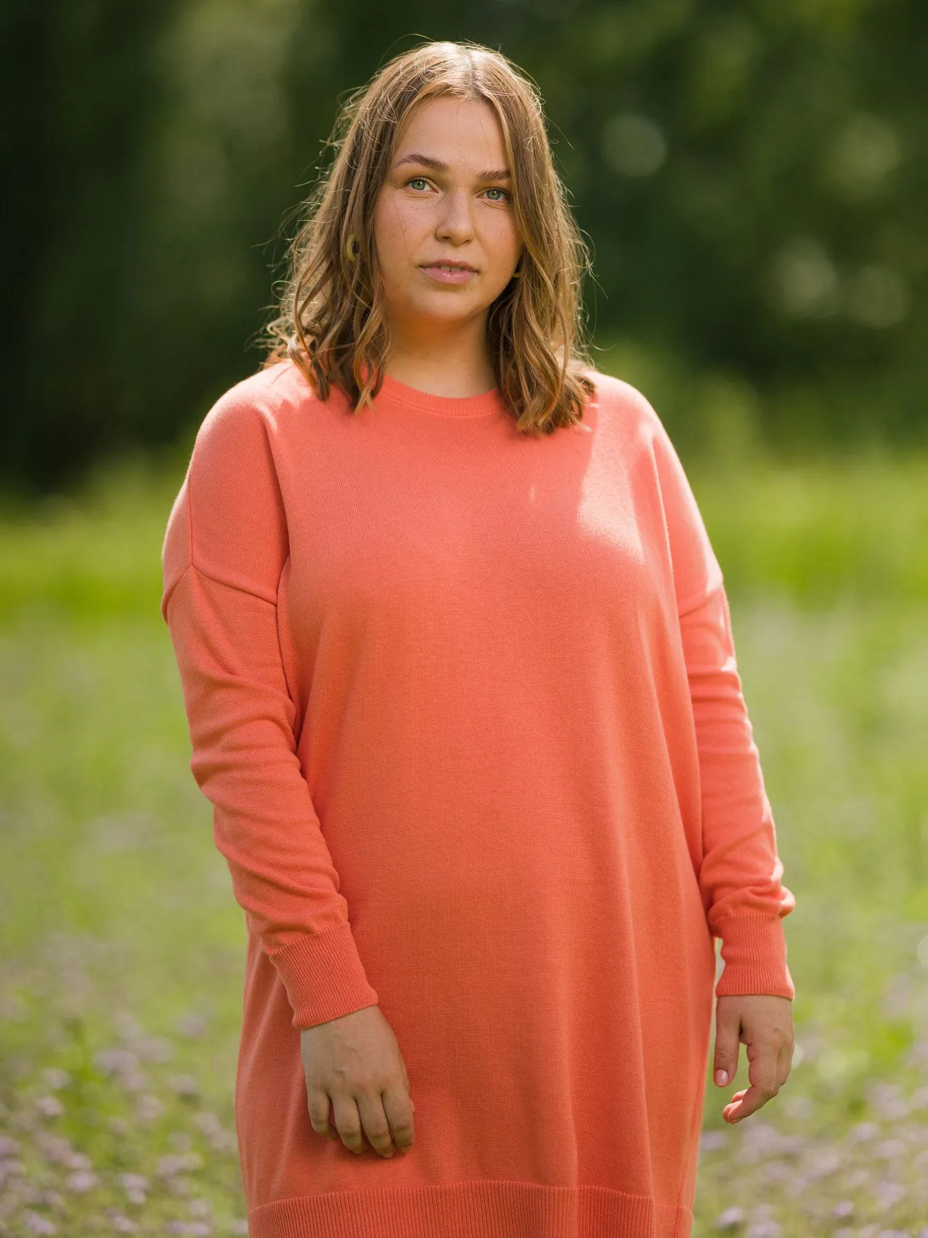 Iida Knitted Tunic Coral