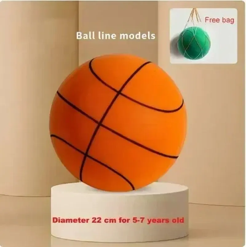 Indoor Silent Basketball Sports Bouncy Balls High Density Foam Material Children Adults Ball Training Complimentary Portable Net