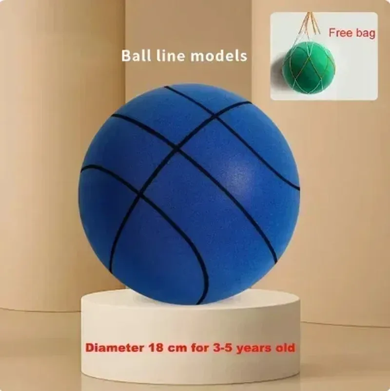 Indoor Silent Basketball Sports Bouncy Balls High Density Foam Material Children Adults Ball Training Complimentary Portable Net