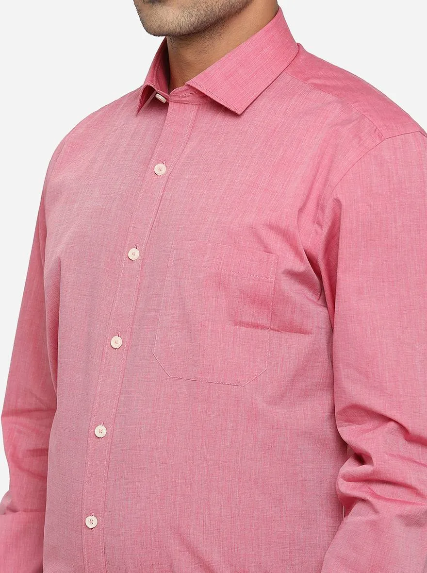 Island Pink Solid Regular Fit Formal Shirt | JadeBlue