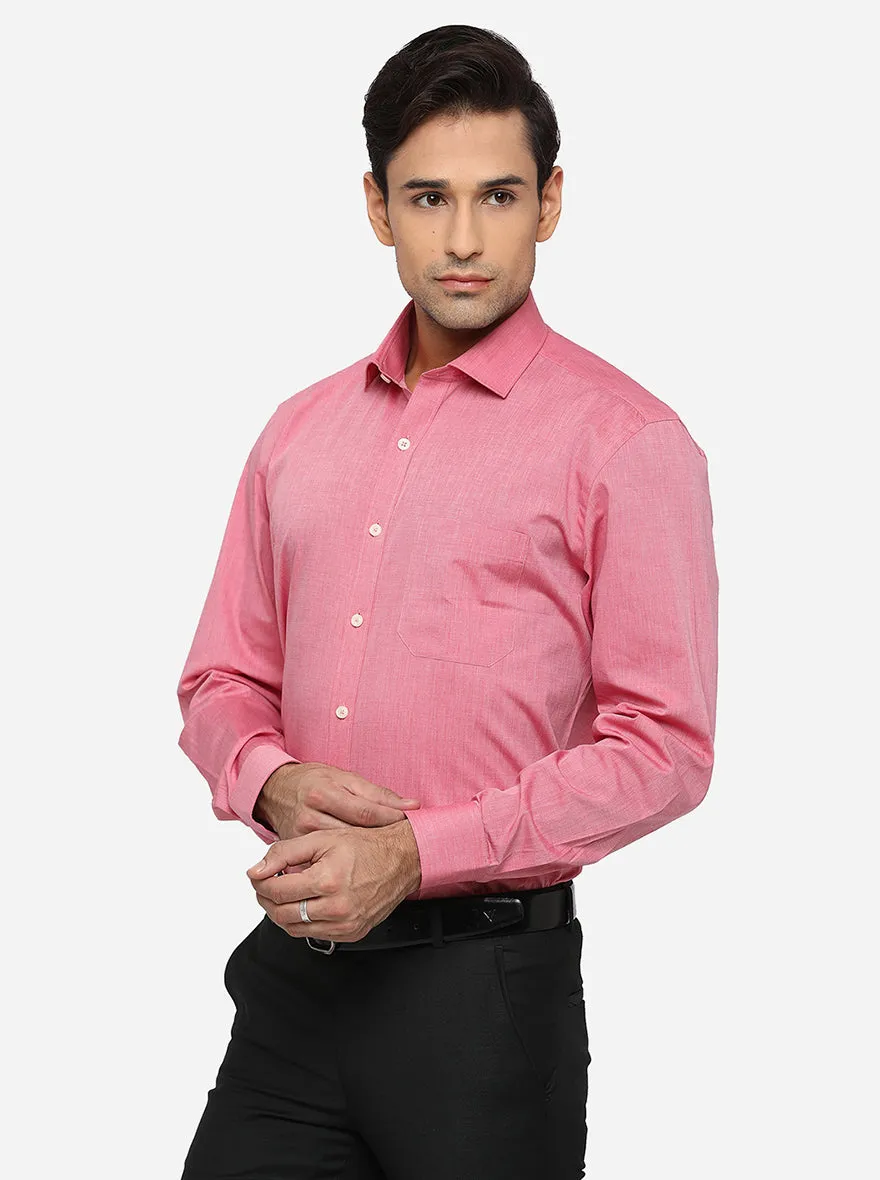 Island Pink Solid Regular Fit Formal Shirt | JadeBlue