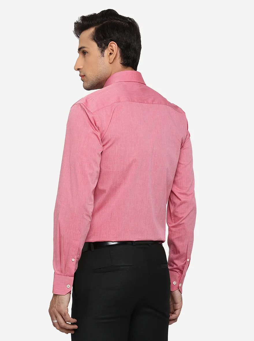 Island Pink Solid Regular Fit Formal Shirt | JadeBlue