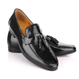 John Foster Black slip-on welted tassel loafers Shoe