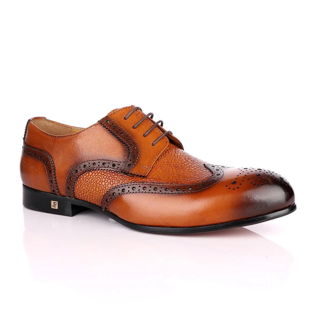 John Foster Brown Half Croc Oxford Brogues Shoe