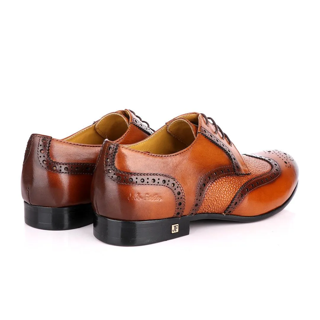 John Foster Brown Half Croc Oxford Brogues Shoe