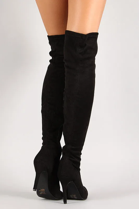 Josee -  Vegan Suede Stiletto Over-The-Knee Boot