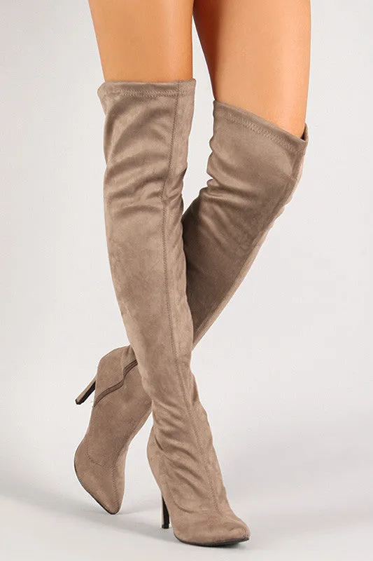 Josee -  Vegan Suede Stiletto Over-The-Knee Boot