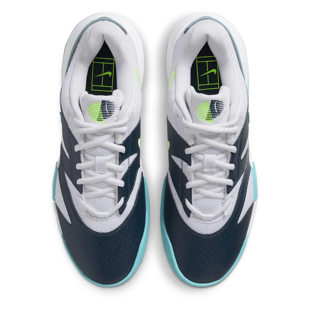 Juniors Court Lite 4 Tennis Shoes White and Denim Turquoise