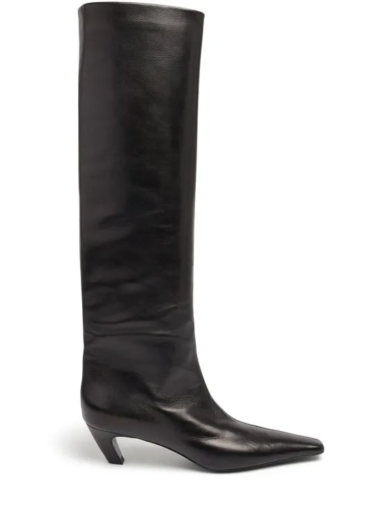 Khaite   50mm Davis leather tall boots 