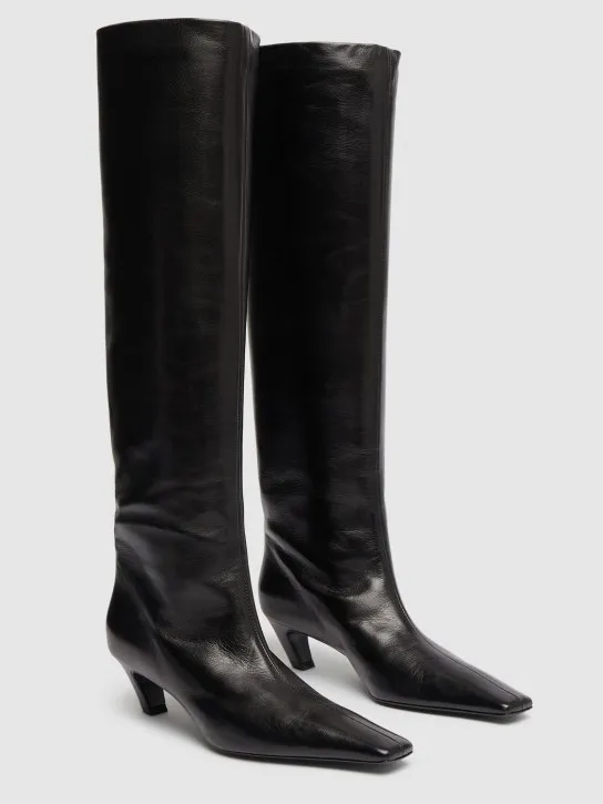 Khaite   50mm Davis leather tall boots 