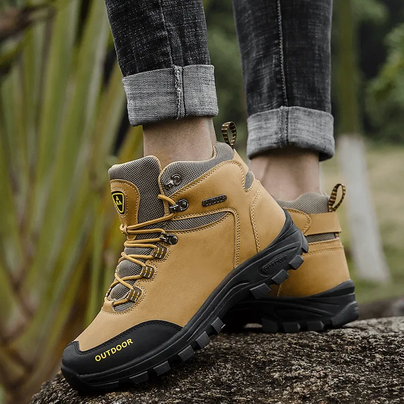 kkboxly kkboxly Men Outdoor Comfy Wide Fit round Toe Non Slip Sport Hiking Boots