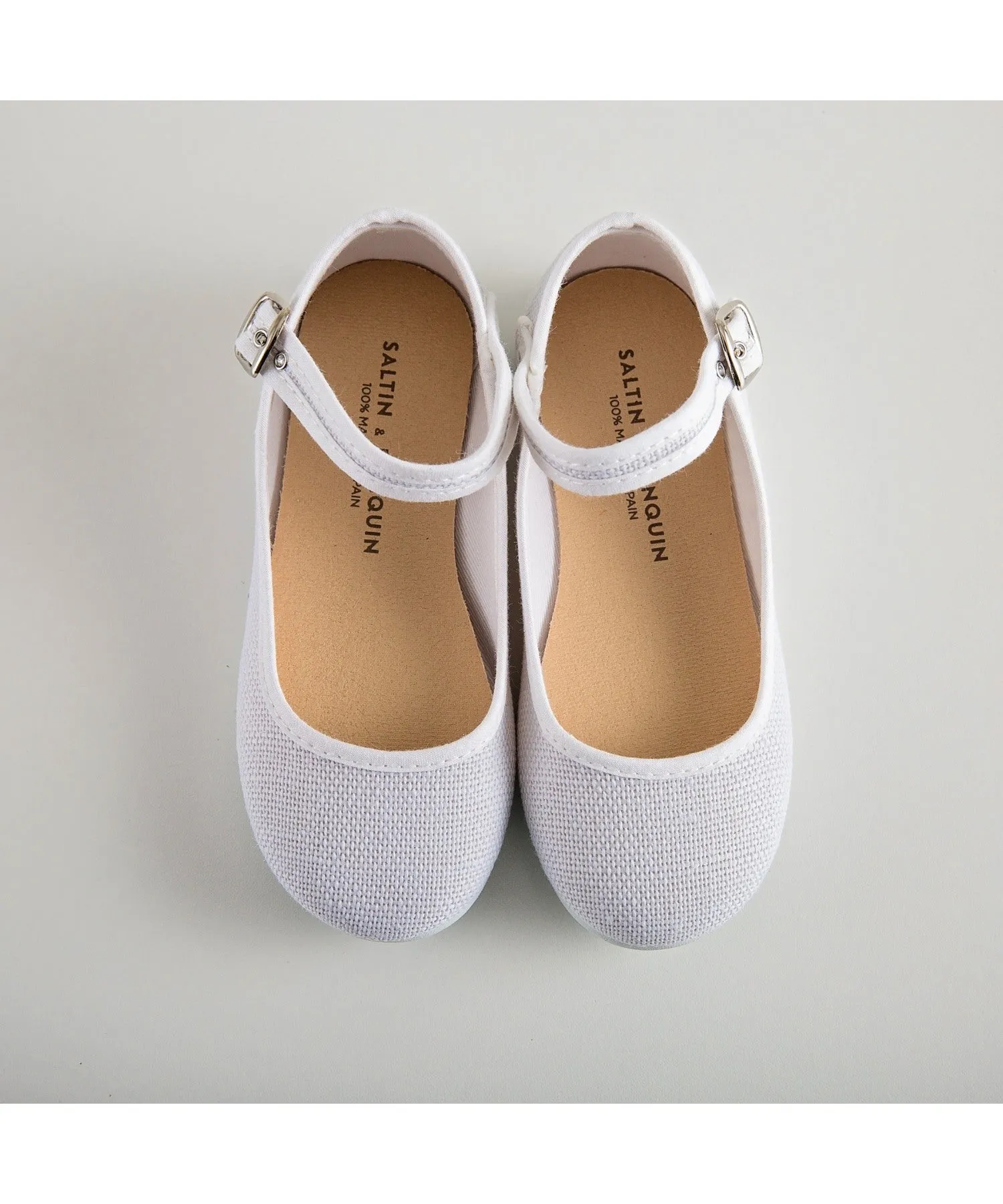 Linen Flower Girl Shoes - White