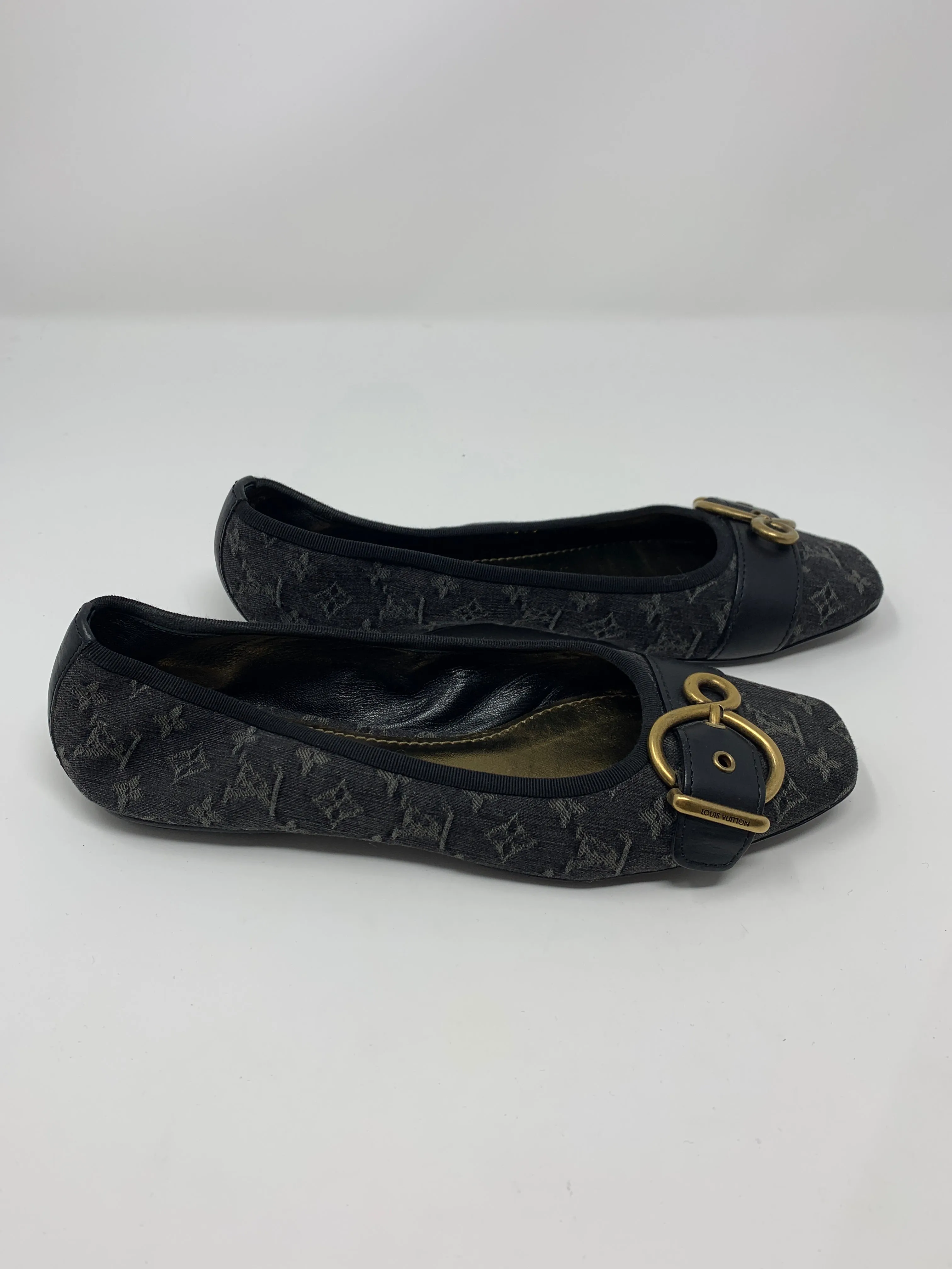 Louis Vuitton Black Denim Flats!