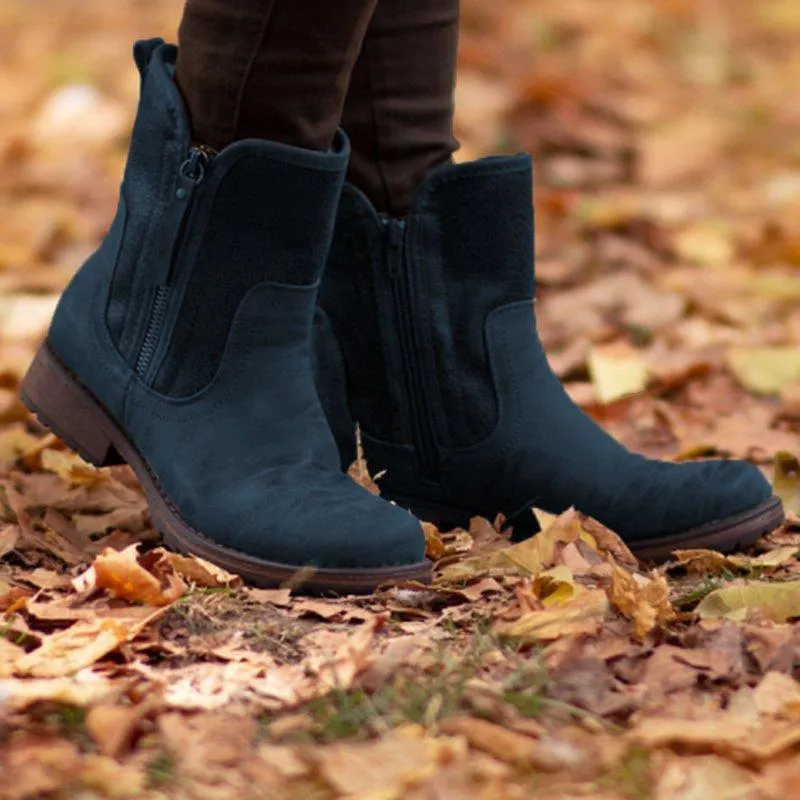 Low Heel Plus Size Womens Mid-Calf Boots