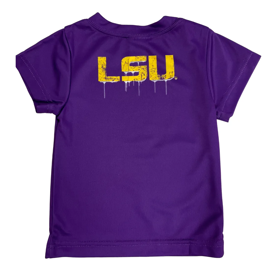 LSU Dripping Football Helmet Performance Tee