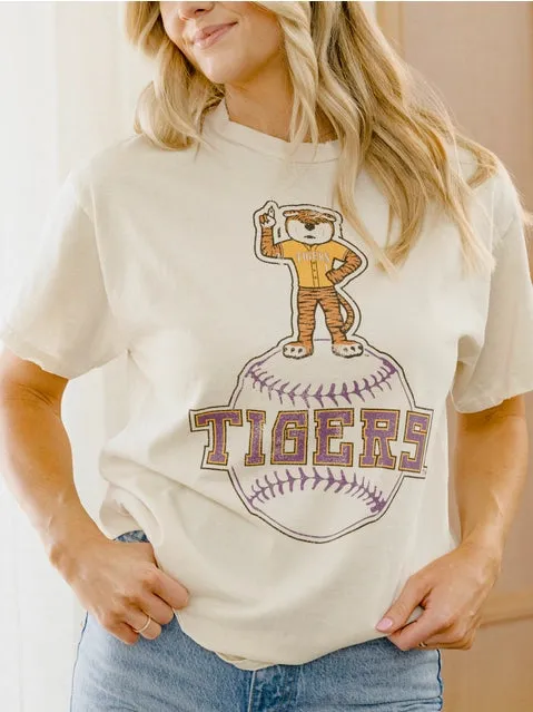 LSU Tigers Women's Mascot Baseball Thrifted Graphic