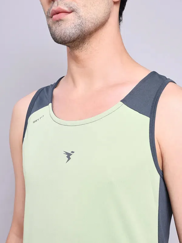 Men Colorblock Slim Fit Scoop Neck Innerwear Vest with TECHNO COOL 