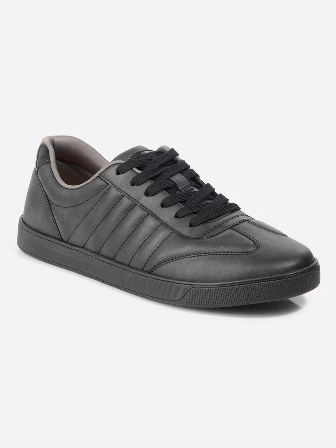 Men's Black Lace Up Sneakers IX6020