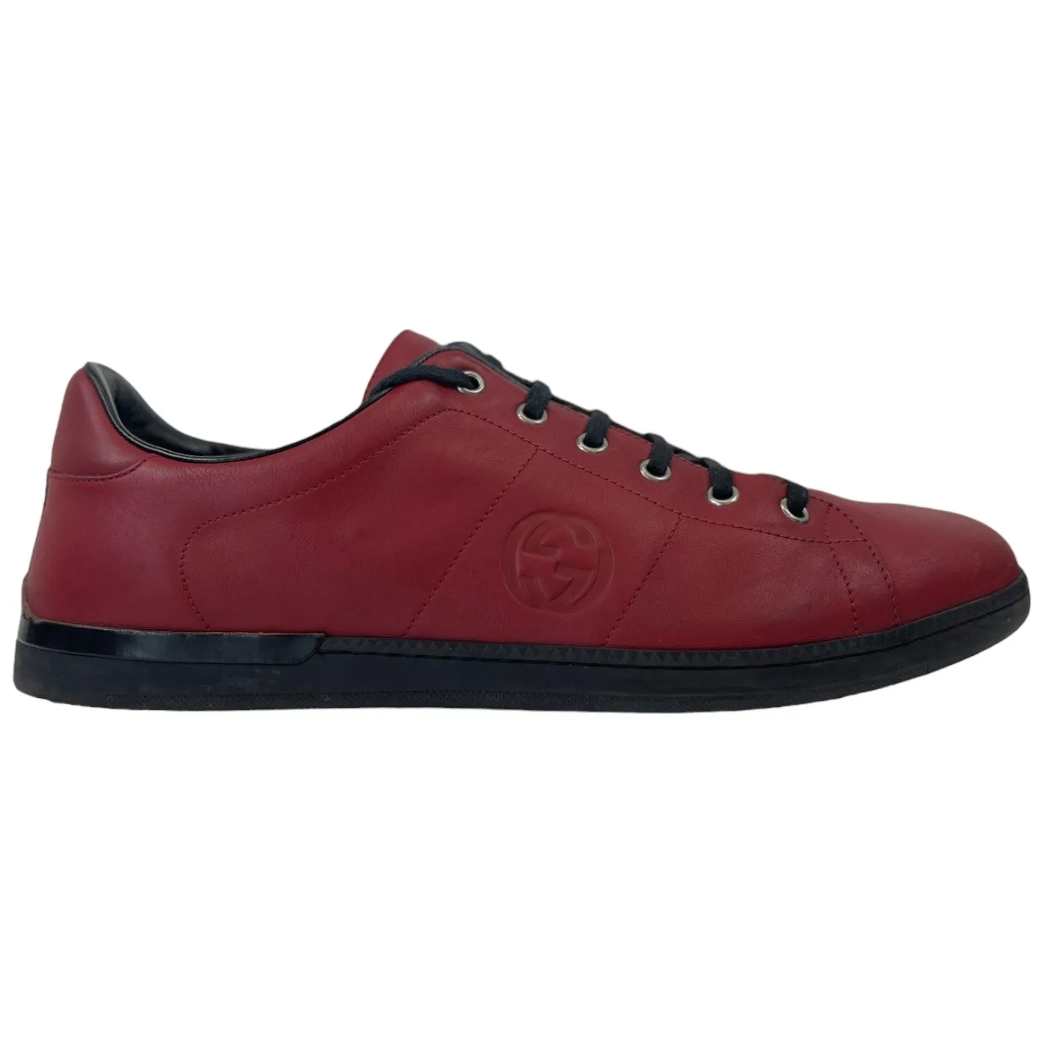 Men's Embossed Logo Low Trainers Red Size EU 44 / UK 10