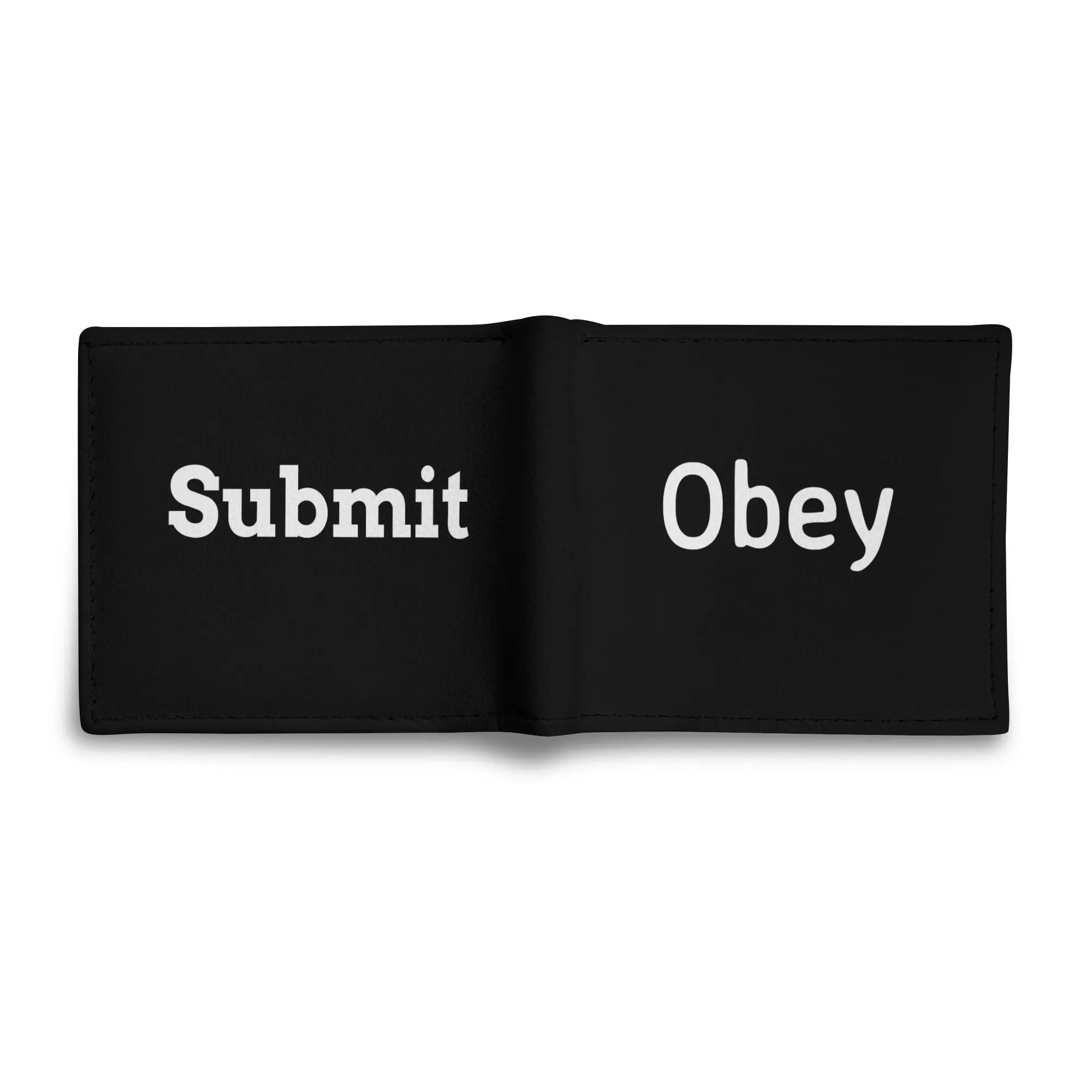 Mens Minimalist PU Leather Wallet Paper Folded Wallet - Obey