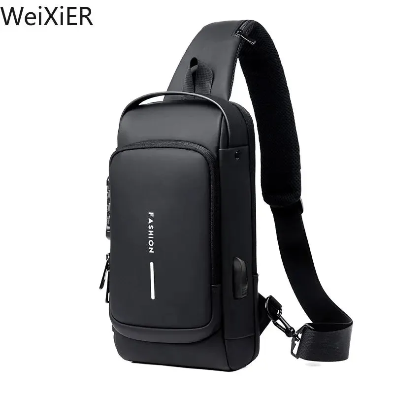 Men's USB Shoulder Bag Crossbody