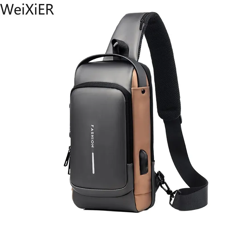 Men's USB Shoulder Bag Crossbody